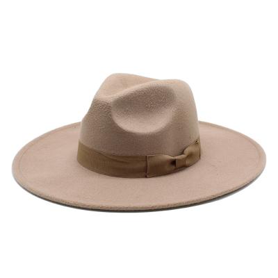 China Character Women's Felted Hat Cap With Strap 2021 Jazz Tied Hot Selling Soft Felt Hats for sale