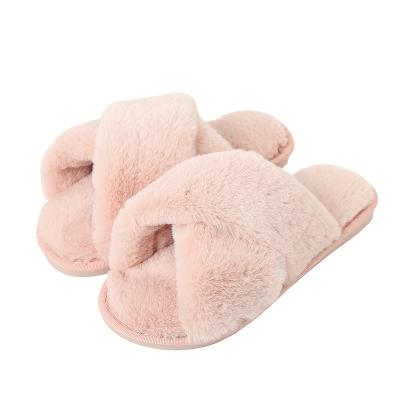 China Fashion Trend Bedroom Minimalist Fluffy Slippers With Ladies Indoor Mules for sale