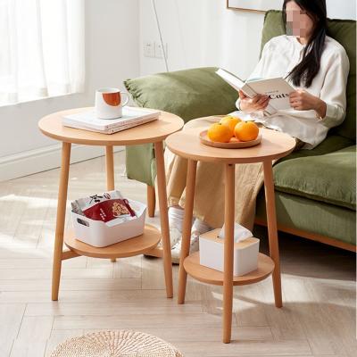 China Disassembly Living Room Bedroom And Small Spaces Wood End Table With Storage Sofa Table Easy Assembly Round Modern Side Coffee Table for sale