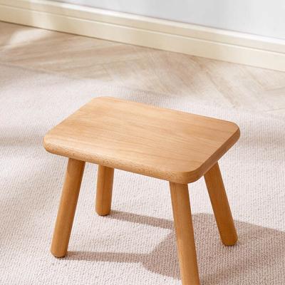 China Minimalist With Door Non-slip Shoe Changing Feet Stool For Vegetable Garden Foot Rest Wooden Step Solid Hard Seat Small Short Kids Stool for sale