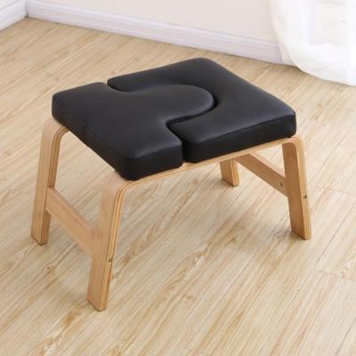 China Removable Yoga Chair Handstand Bench for Home and Gym Inversion Stool with Wood and PU Mats for sale