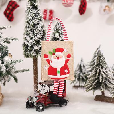 China Waterproof Cotton And Canvas Christmas Gift Bags Small For Kids Creative Cute New Christmas Merry Christmas Gift Bag 2021 Canvas Bag for sale