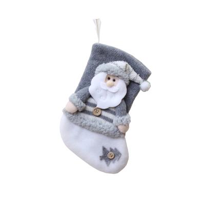 China Fashion Thick Christmas Flannel Gift Bag 2021 New Arrive Christmas Decorations Stocking for sale