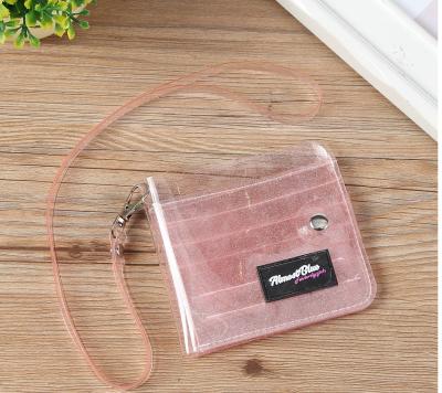 China 2021 Folding Modes Small Purse Factory Wholesale PVC Waterproof Coin Purse Transparent Card Case For Women for sale