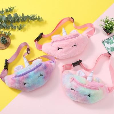 China Water Proof 2021 New Winter Plush Waist Bag Kids Cartoon Eyelash Shoulder Bag Men And Women Messenger Bag for sale