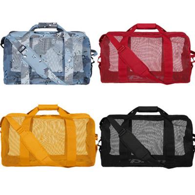 China 2021 Fashion Brand Duffel Bag Mesh Shoulder Strap Travel Luggage Waterproof Bag for sale