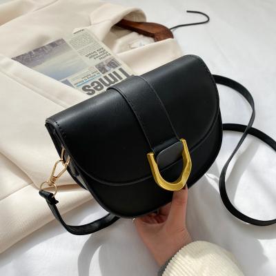 China Newspaper Used One-Shoulder Fashion Casual Single Western Saddle Bag 2021 New Trendy Messenger Bag for sale