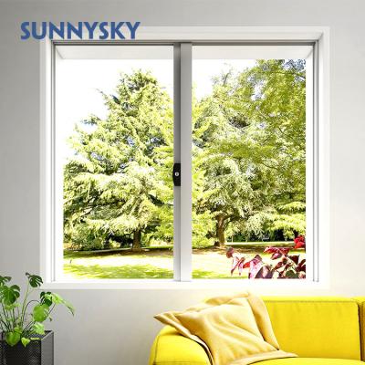 China Folding Screen Aluminum Framed Balcony Double Glass Sliding Window for sale