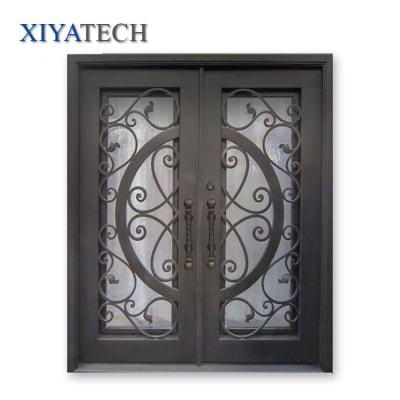 China Wholesale Modern Low MOQ How To Paint Retro Style Wrought Iron Door With Mosquito Screen for sale