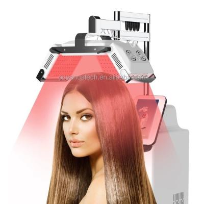 China Hair Regrowth 2021 630nm 660nm 460nm Red Light Therapy Lazer Hair Growing Machine for sale