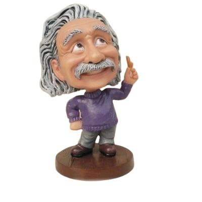 China From Europe Custom Resin Einstein Head Decor Anyway Figurine Shake For Home Decoration Souvenir for sale