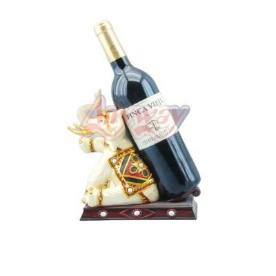 China World Desktop Decoration Resin Elephant Figurines Wine Rack Holder for sale