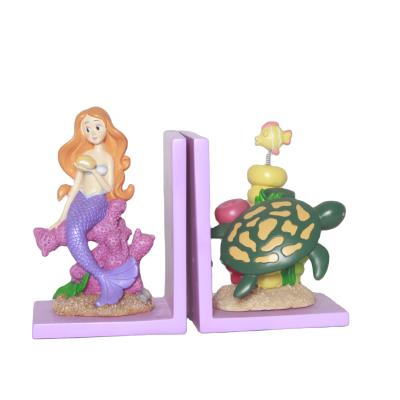 China Nautical Nautical Mermaid and Turtle Bookends in Custom Underwater Animal Home Decor Resin SCULPTURE World Decorative for sale