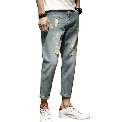 China 2021 Fashion Men's Loose Style OEM/ODM Services Hip Hop Men's 68% Cotton Breathable Jeans Summer Jeans for sale