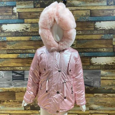 China Custom 4-12 Years Winter Girl's Jacket Reflective Children's Jackets Breathable Detachable Faux Fur Hood Coat for sale