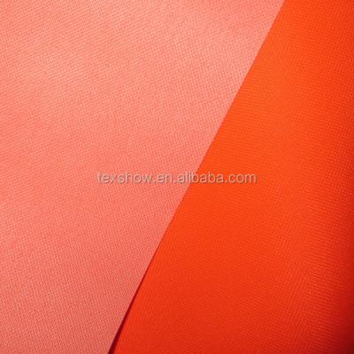 China Anti-Static Fluorescent Orange Fabric 100% Reflective Polyester Fabric With PU Coated For Uniform for sale