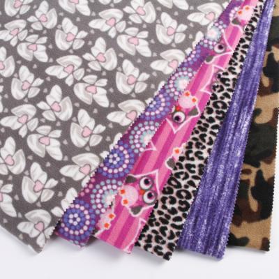 China Latest Design Sueded Micro Brush Side Brushed Antipilling Polyester Printed Fleece Fabric for sale