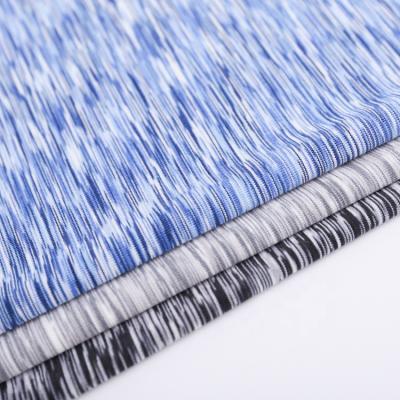 China Viable High Quality Dye 95 Polyester Blue And Gray Space Sport Spandex Tank Top Fabric for sale