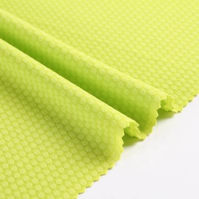 China Customized Solid Eye Knitted 100% Fluorescent Jacquard Polyester Birds Mesh Fabric Green For T Shirt for sale