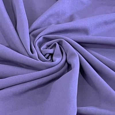 China Durable Polyester Spandex Crepe Solid Twist Yarn Single Dye Scuba Knit Dress Fabric Textile for sale