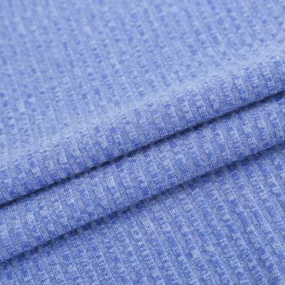 China TR Span 2x2 Sustainable Rib Knit Blend Fabric Supplier Custom Color for sale