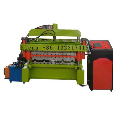 China Hotels 1220 Mm Step Tile IBR Tile Making Machine Double Layer Roll Forming Machine for sale