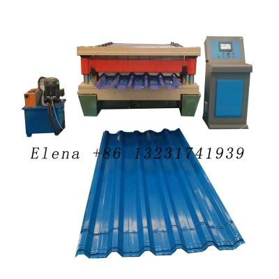 China Hotels 1220 Mm Cut To Length IBR Tile Making Machine Double Layer Roll Forming Machine For Malaysia for sale