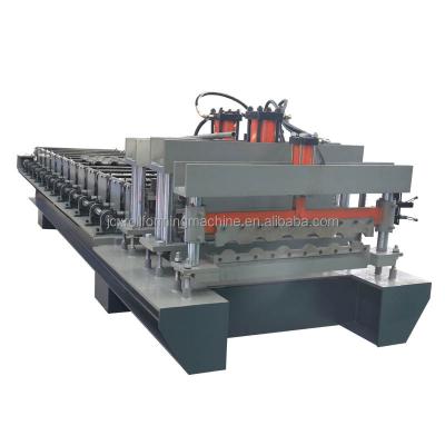 China Hotels 2021 Layer Roof Tile Building Material Trapezoidal Glazed Tile Roll Forming Machine for sale