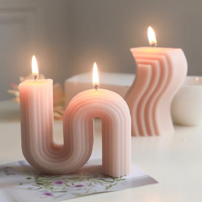 China Minimalist Hot Korean Style Wax Wedding Decor Cute Photo Mini S Props Props Geometric Soy Wax Candles For Home Decor for sale