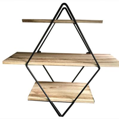 China Metal/Creative Modern Home Decoration New Wooden Design For Home Metal Normal Iron Size Book Wall Shelf Storage Black Wooden Rack for sale