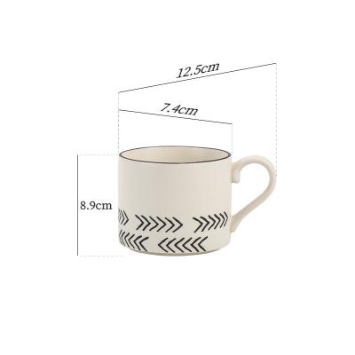 China Handmade Japanese Cup 11 Ounce Clay Mug White Tazas Blancas Viable Memories 300ml White Wabi Sabi Party Cups Cauldron Mugs for Gifts for sale