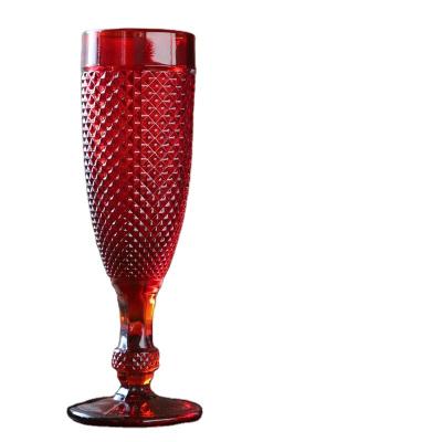 China Others Wholesale French Vintage Pineapple Red Goblet Verre De Vins Water Glasses Goblet Champagne Glass Wine Glasses Kitchen Places for sale