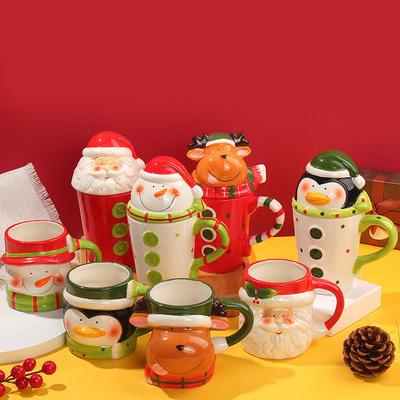 China 400ml 500ml Viable Hot Selling 3D Coffee Mug Milk Mug Creative Animal Modeling Christmas Attack Santa Mugs For Festival Gift for sale