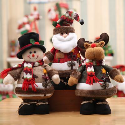 China Art Decor Christmas Decorations Christmas Santa Snowman Deer Toys Gifts Christmas Tree For Kids In Hotel Stores for sale