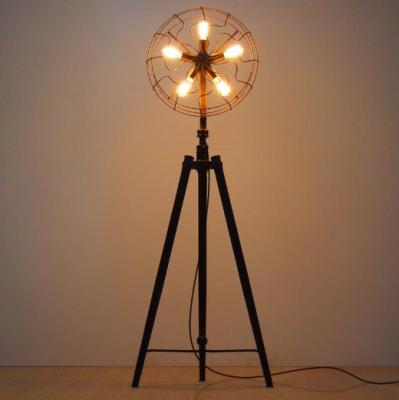 China 6.13-9 Vintage Exquisite Industrial Retro Bulb Lamp Edison Lamp Fan Light Floor Lamp Antique Lighting Fixture for sale