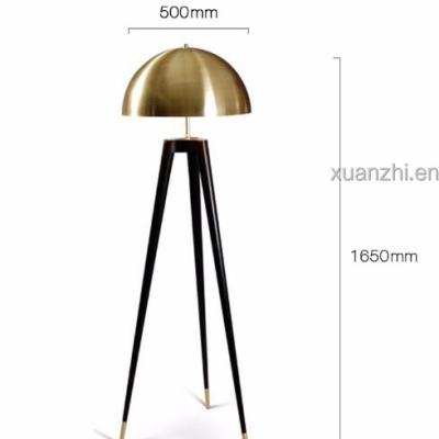 China 0623-1 exquisite black copper tripod floor lamp mushroom floor lamp for sale