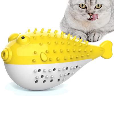 China Viable wholesale pet toothbrush fish cat toy pet toys cat touch point clean toy for sale