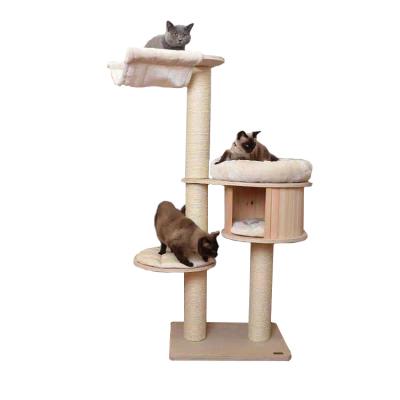 China Selling Cat Climbing Frame Solid Wood Breathable Space Capsule Cat Frame Cat Nest for sale