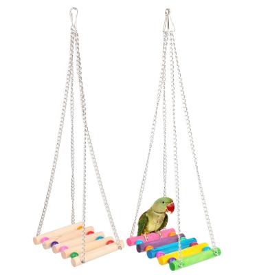 China Viable Parrot Chewing Toy Bird Toy Large Medium and Small Parrot Ladder Standing Bar Climbing Swing for sale