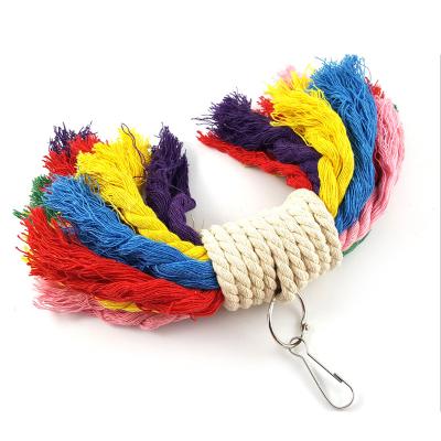 China Multicolor Amazon Viable Success Bird Pet Chew Toy Kit For Parrot Cotton Rope Swing Toy Set for sale