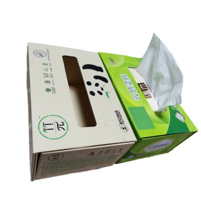 China Recycled Materials Wholesale Custom Design White And Green Tissue Paper Box Square Silk Tissue Box Holder for sale