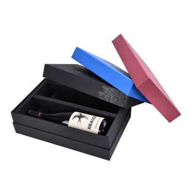 China Recycled Materials Custom Design Cardboard Wine Box 2 Bottles Gift Box Packaging for sale