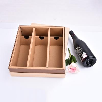 China Recycled Materials Customize Printing Triple Wall Brown Kraft Paper Wine Cardboard Box for sale