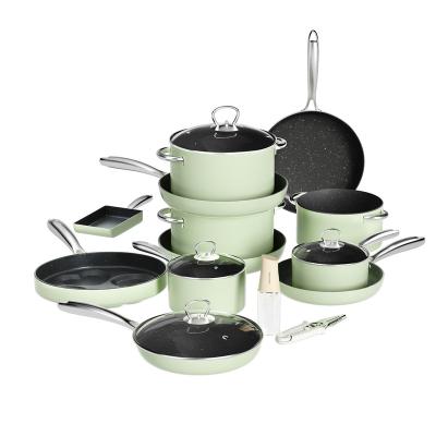 China Velosan Viable Original Majestic Design 16pcs non technic stainless steel stick cookware sets for sale