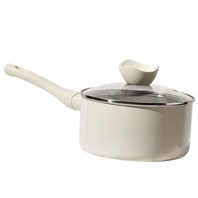 China Velosan Sustainable Baby Food Pressed Pan Metal Kitchen Small Induction Aluminum Nonstick Coating Sauce Pan 18cm for sale