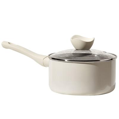 China Sustainable Velosan Customized Cookware 16cm Mini Saucepan Hard Anodizing Pressed Sauce Pan Nonstick With Lid for sale