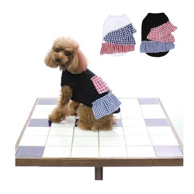 China Lovely Luxury Waterproof Dog Cat Pet Clothes Raincoat Plaid Skirt Dog Raincoat For Small And Medium Pet Ladies for sale