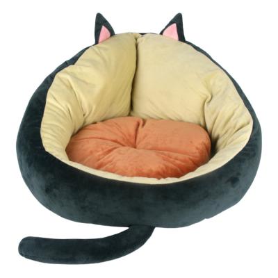 China Breathable Comfortable Plush Round Dog Bed Cat Bed Removable Pet Cushion Soft Washable Dog Bed Pet for sale