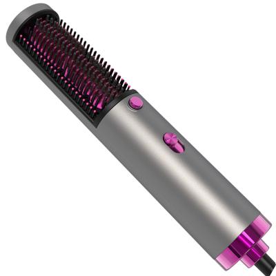 China Hotel Electric 2 in 1 Hot Dry Hair Straightener Wet Dryer Comb Styling Curling Brush for sale