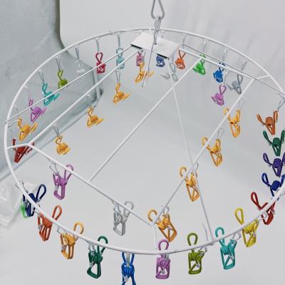 China Behind Doors/On Walls Manufacturer New Popular 40 Clips Rainbow Color Drying Office Clothes Photo Hangers Clothes Paper Clips for sale